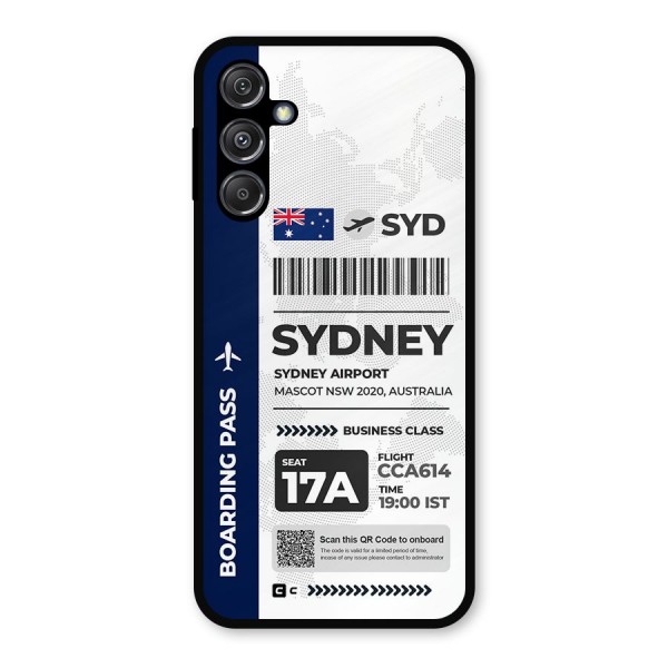 International Boarding Pass Sydney Metal Back Case for Galaxy M34 5G