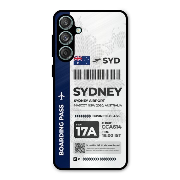 International Boarding Pass Sydney Metal Back Case for Galaxy M55 5G