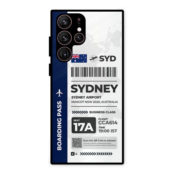 International Boarding Pass Sydney Metal Back Case for Galaxy S22 Ultra 5G