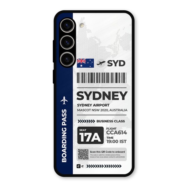 International Boarding Pass Sydney Metal Back Case for Galaxy S23 Plus