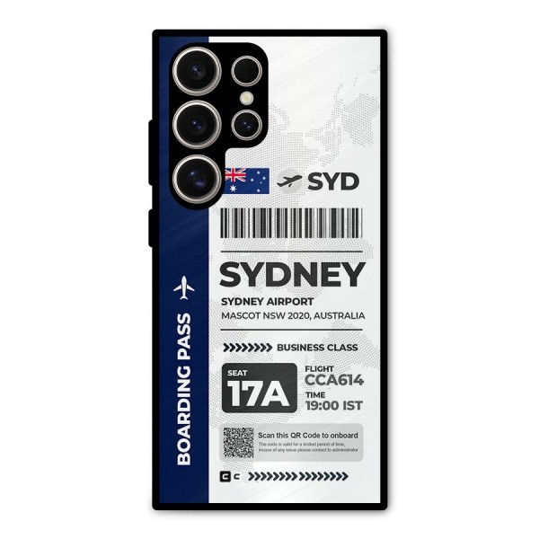 International Boarding Pass Sydney Metal Back Case for Galaxy S24 Ultra