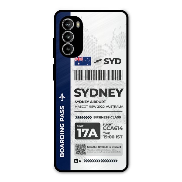 International Boarding Pass Sydney Metal Back Case for Moto G82
