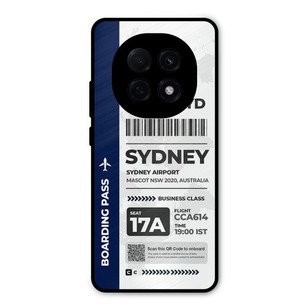 International Boarding Pass Sydney Metal Back Case for Oppo F29 Pro