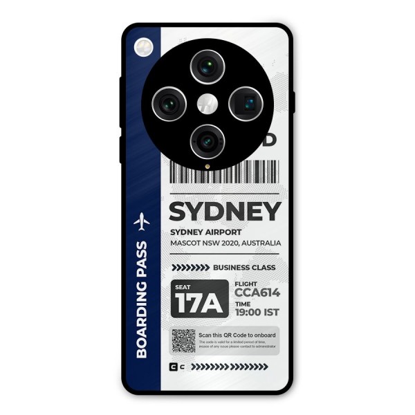International Boarding Pass Sydney Metal Back Case for Oppo Find X8 Pro