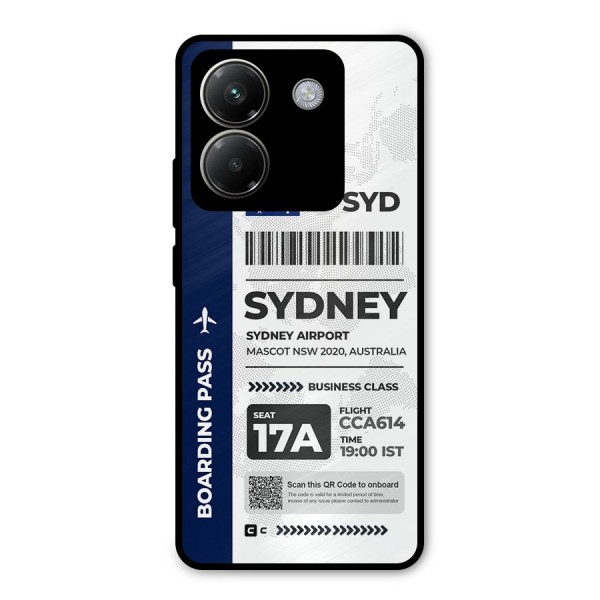 International Boarding Pass Sydney Metal Back Case for Poco M7 Pro 5G