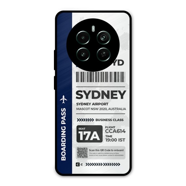 International Boarding Pass Sydney Metal Back Case for Realme 12 Pro Plus