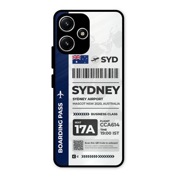 International Boarding Pass Sydney Metal Back Case for Redmi 12 5G