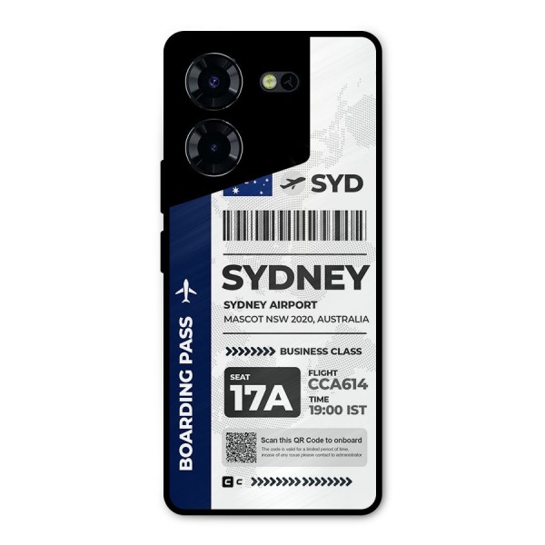 International Boarding Pass Sydney Metal Back Case for Tecno Pova 5 Pro 5G