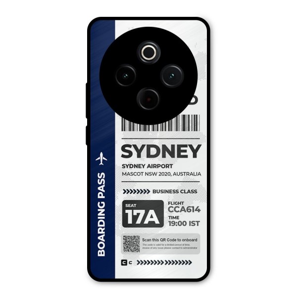 International Boarding Pass Sydney Metal Back Case for Vivo T4