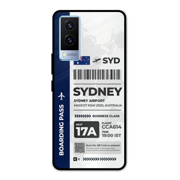 International Boarding Pass Sydney Metal Back Case for Vivo V21e 5G