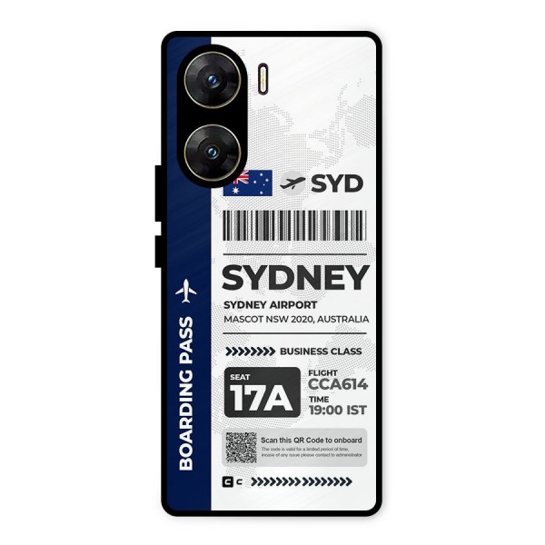 International Boarding Pass Sydney Metal Back Case for Vivo V29e