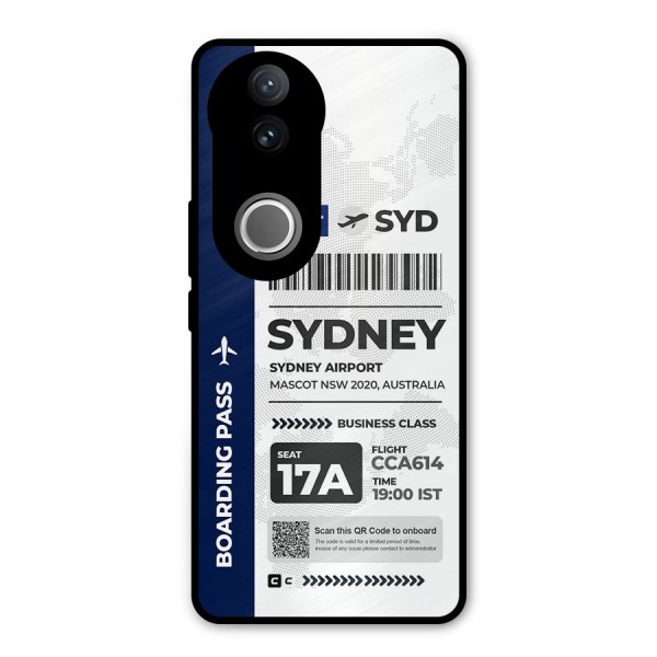 International Boarding Pass Sydney Metal Back Case for Vivo V50e
