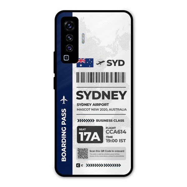 International Boarding Pass Sydney Metal Back Case for Vivo X50