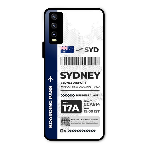 International Boarding Pass Sydney Metal Back Case for Vivo Y20i