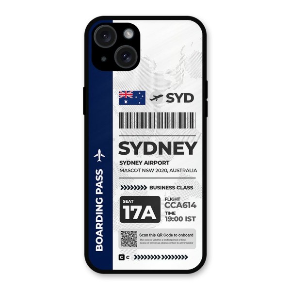 International Boarding Pass Sydney Metal Back Case for iPhone 15 Plus