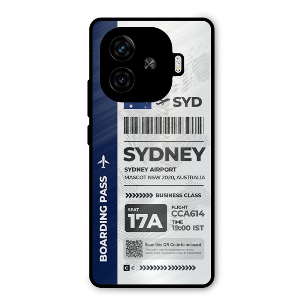 International Boarding Pass Sydney Metal Back Case for iQOO Z9 Turbo