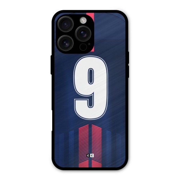 Jersy No 9 Metal Back Case for iPhone 16 Pro Max