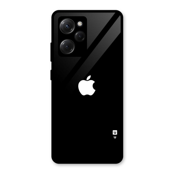Jet Black Apple Special Glass Back Case for Poco X5 Pro