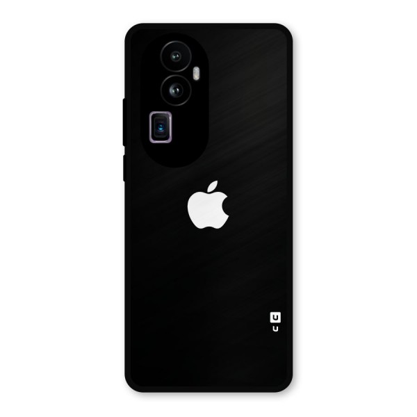 Jet Black Apple Special Metal Back Case for Oppo Reno10 Pro Plus