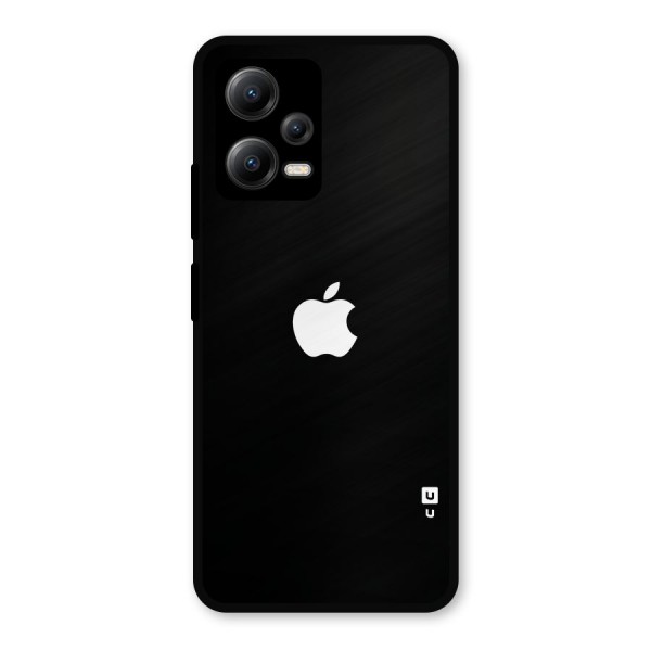 Jet Black Apple Special Metal Back Case for Poco X5