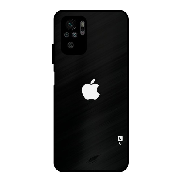 Jet Black Apple Special Metal Back Case for Redmi Note 10S