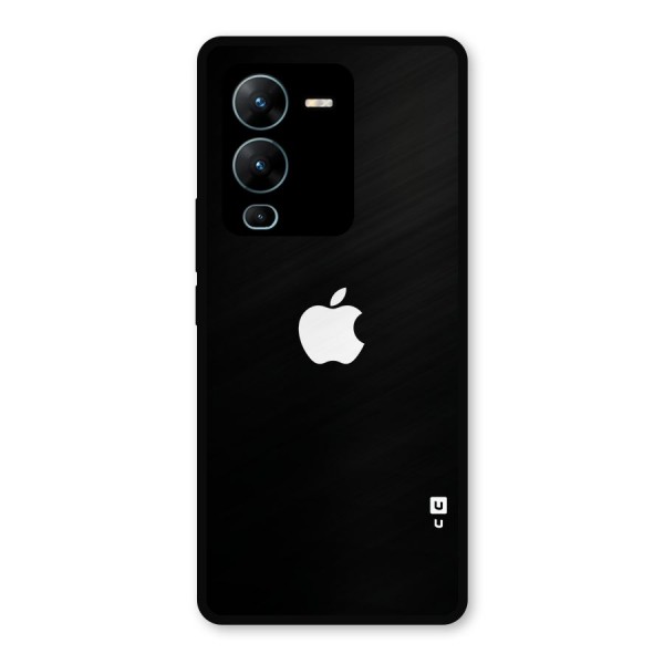 Jet Black Apple Special Metal Back Case for Vivo V25 Pro