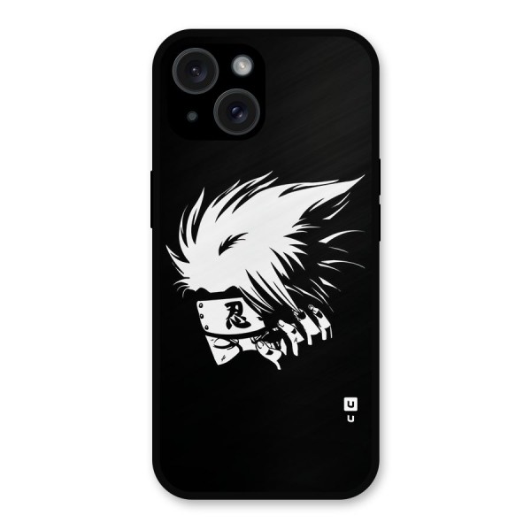 Kakashi Hatake Black Metal Back Case for iPhone 15