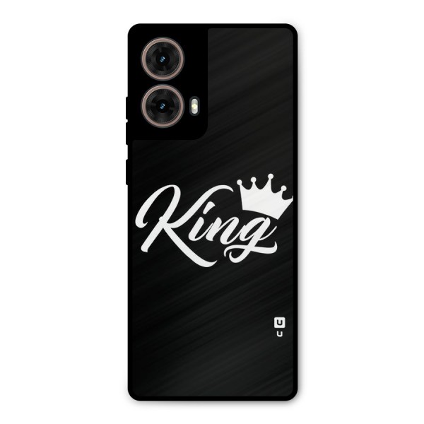 King Crown Typography Metal Back Case for Moto G85