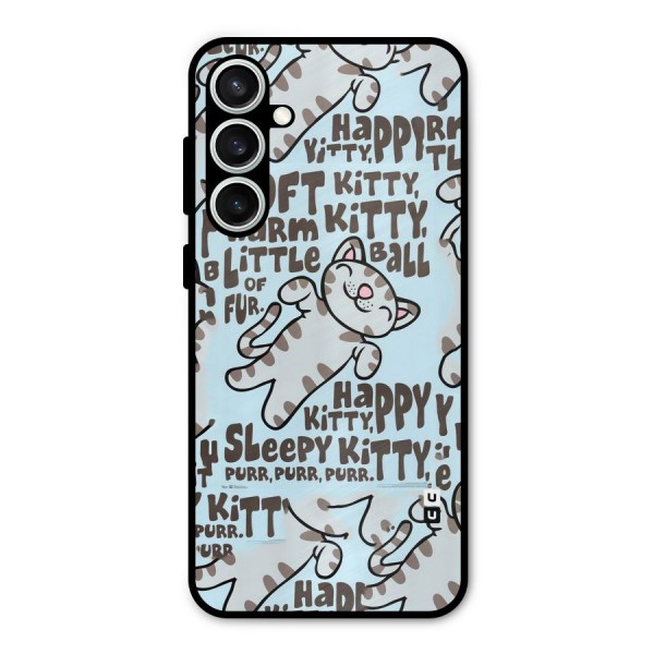 Kitty Pattern Metal Back Case for Galaxy S23 FE