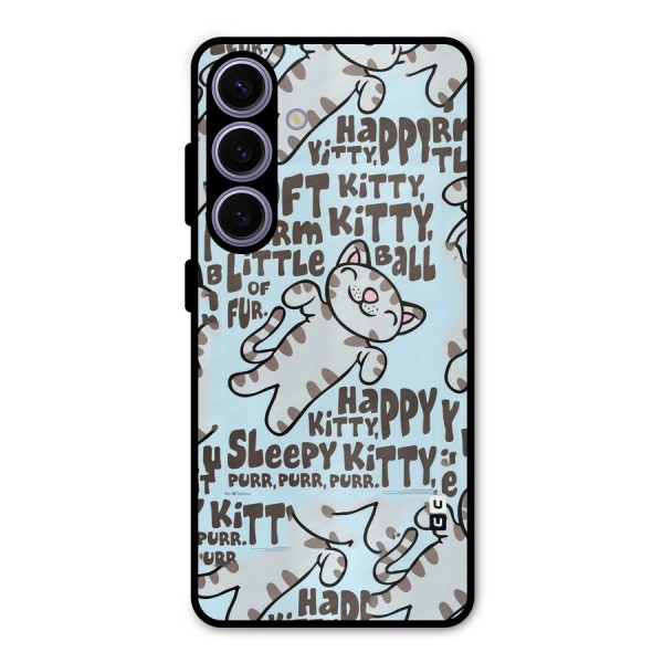 Kitty Pattern Metal Back Case for Galaxy S24