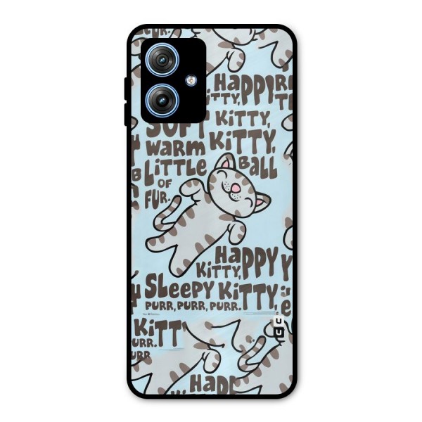 Kitty Pattern Metal Back Case for Moto G54