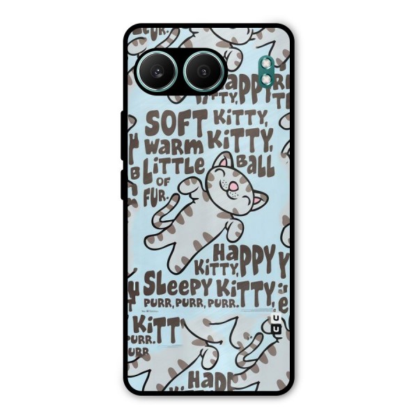 Kitty Pattern Metal Back Case for OnePlus Nord 4