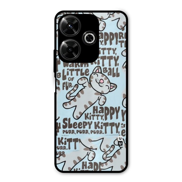 Kitty Pattern Metal Back Case for Poco M6 Plus