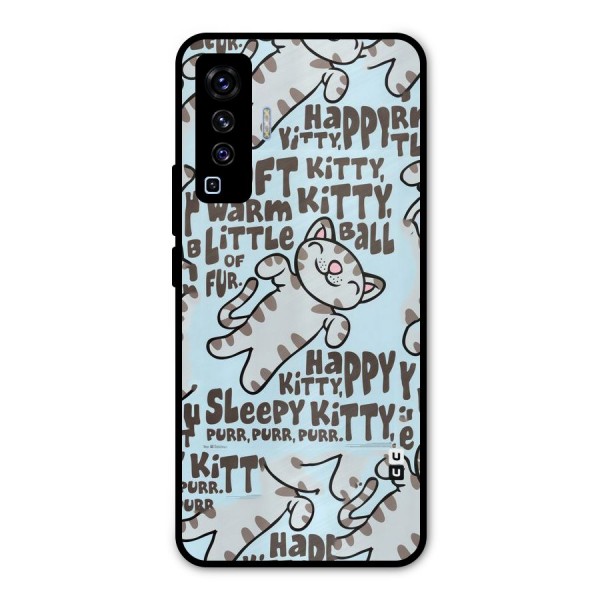 Kitty Pattern Metal Back Case for Vivo X50