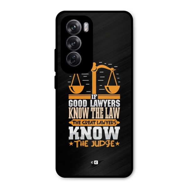 Know The Judge Metal Back Case for Oppo Reno12 Pro