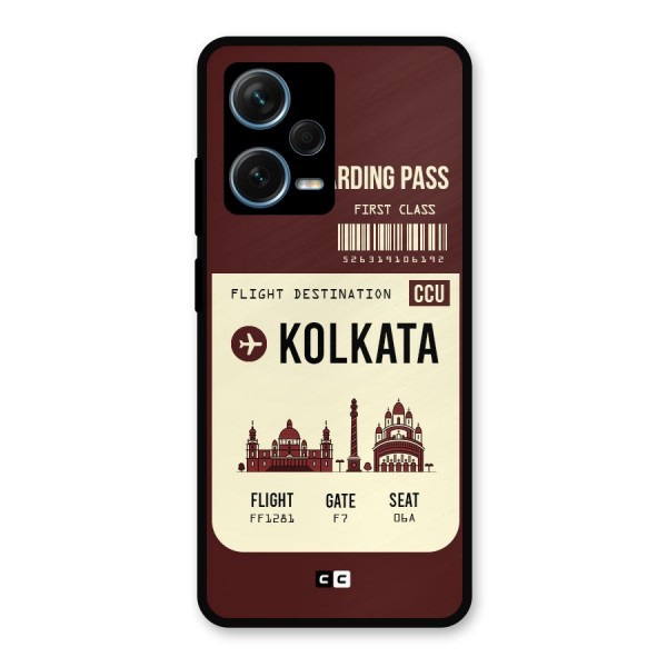 Kolkata Boarding Pass Metal Back Case for Redmi Note 12 Pro Plus 5G