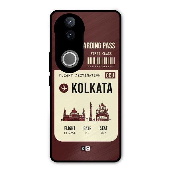Kolkata Boarding Pass Metal Back Case for Vivo V50e