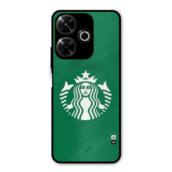Lady StarBucks Metal Back Case for Poco M6 Plus