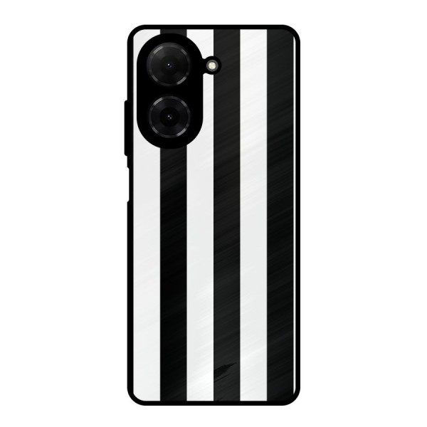 Lavish Black Stripes Metal Back Case for Poco C71