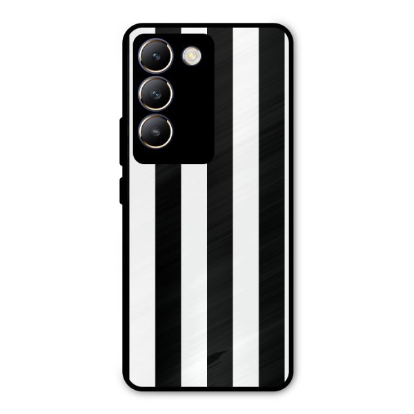 Lavish Black Stripes Metal Back Case for Vivo Y200e
