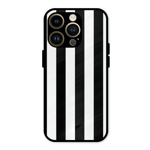 Lavish Black Stripes Metal Back Case for iPhone 14 Pro