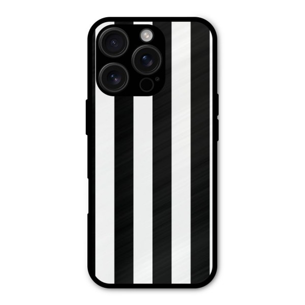 Lavish Black Stripes Metal Back Case for iPhone 16 Pro