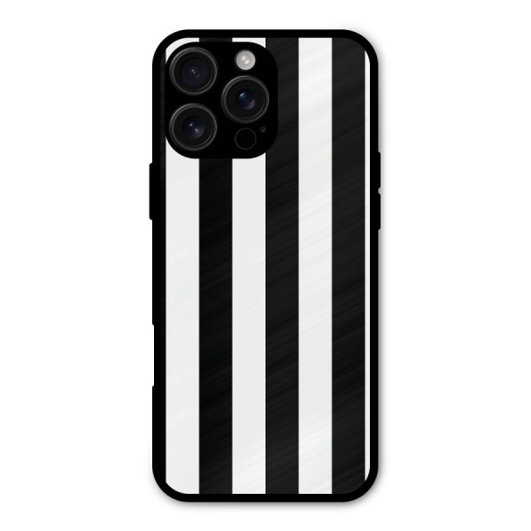 Lavish Black Stripes Metal Back Case for iPhone 16 Pro Max