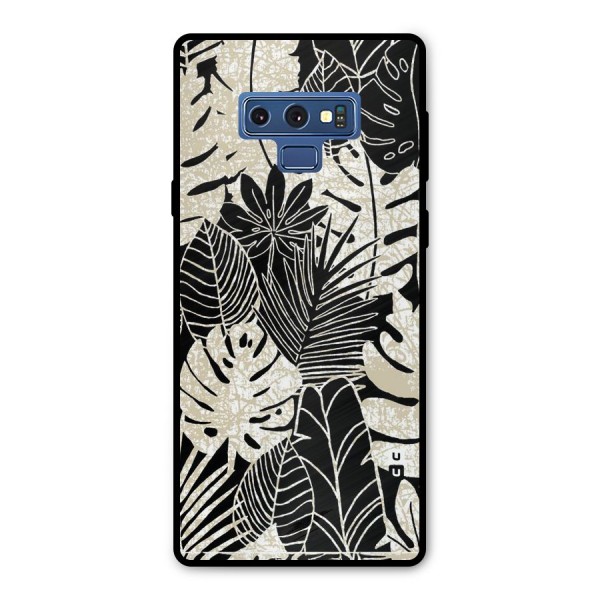 Leaf Pattern Metal Back Case for Galaxy Note 9