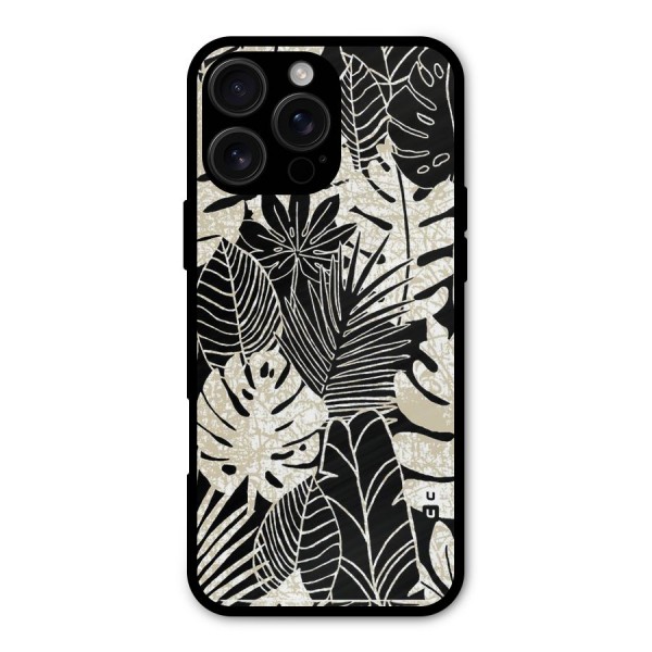 Leaf Pattern Metal Back Case for iPhone 16 Pro Max