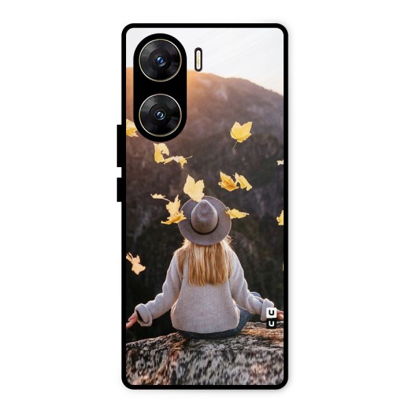 Leaf Rain Sunset Metal Back Case for Vivo V29e
