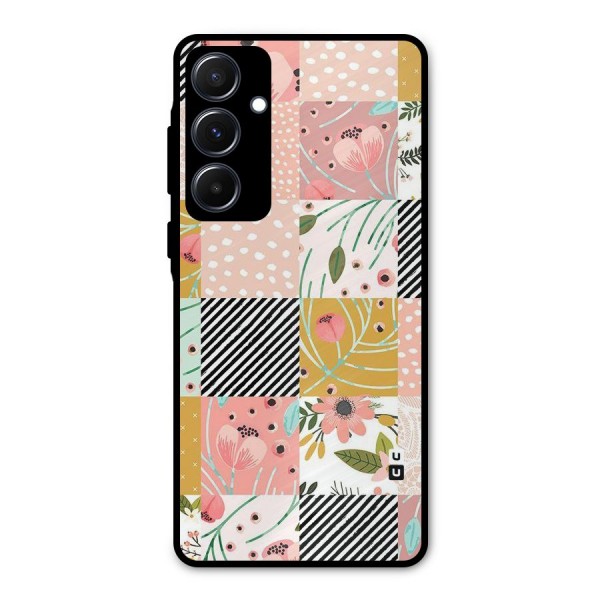 Leaf Stripe Polka Metal Back Case for Galaxy A55