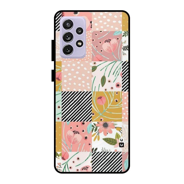 Leaf Stripe Polka Metal Back Case for Galaxy A72