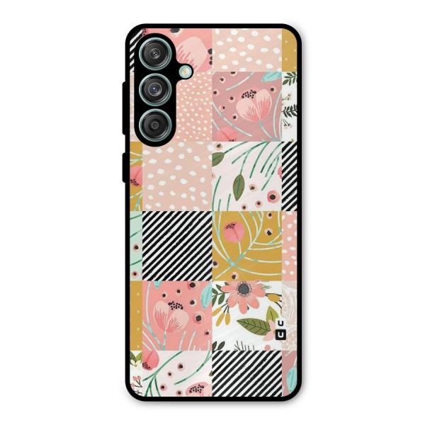 Leaf Stripe Polka Metal Back Case for Galaxy M55 5G