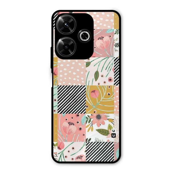 Leaf Stripe Polka Metal Back Case for Poco M6 Plus